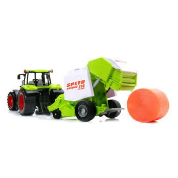 TRAKTOR Z PRASĄ DO SŁOMY CIĄGNIK ZDALNIE STEROWANY 1:24 RC POJAZDY ROLNICZE