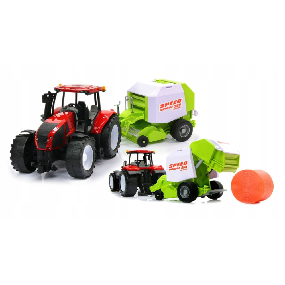 TRAKTOR Z PRASĄ DO SŁOMY CIĄGNIK ZDALNIE STEROWANY 1:24 RC POJAZDY ROLNICZE