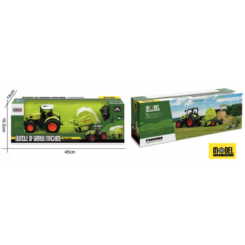 TRAKTOR Z PRASĄ DO SŁOMY CIĄGNIK ZDALNIE STEROWANY 1:24 RC POJAZDY ROLNICZE
