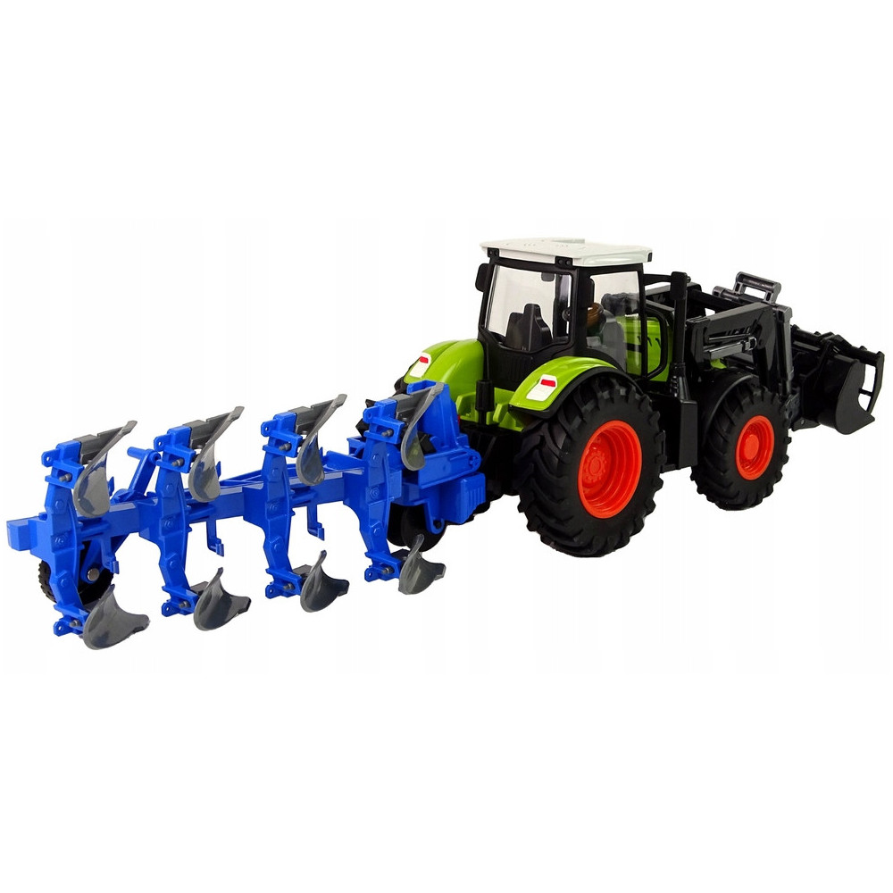 TRAKTOR CIĄGNIK Z WYMIENNYM RUCHOMYM RAMIENIEM ZABAWKA MASZYNY ROLNICZE