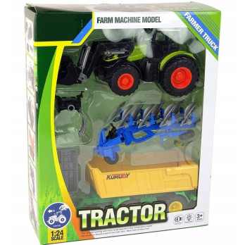 TRAKTOR CIĄGNIK Z WYMIENNYM RUCHOMYM RAMIENIEM ZABAWKA MASZYNY ROLNICZE