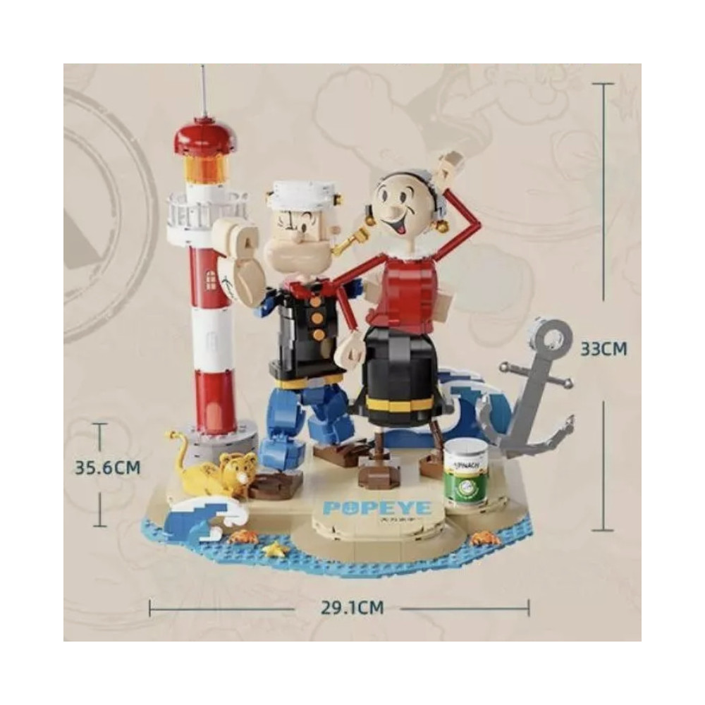 Klocki Pantasy 86401 Popeye z Olive Oyl Zestaw Klocków 3D Do Ułożenia