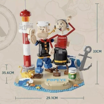 Klocki Pantasy 86401 Popeye z Olive Oyl Zestaw Klocków 3D Do Ułożenia