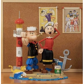 Klocki Pantasy 86401 Popeye z Olive Oyl Zestaw Klocków 3D Do Ułożenia