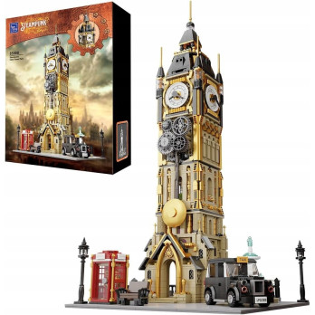 Klocki Pantasy Steampunk 85008 Clock Tower Park Big Ben Wieża Zegarowa Nowe