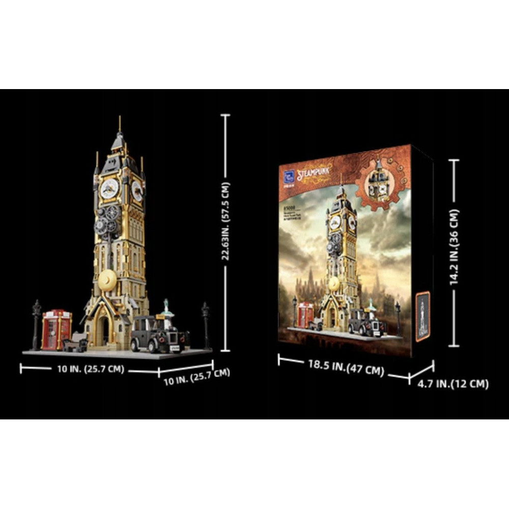 Klocki Pantasy Steampunk 85008 Clock Tower Park Big Ben Wieża Zegarowa Nowe