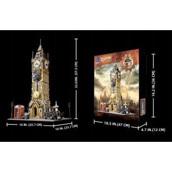 Klocki Pantasy Steampunk 85008 Clock Tower Park Big Ben Wieża Zegarowa Nowe