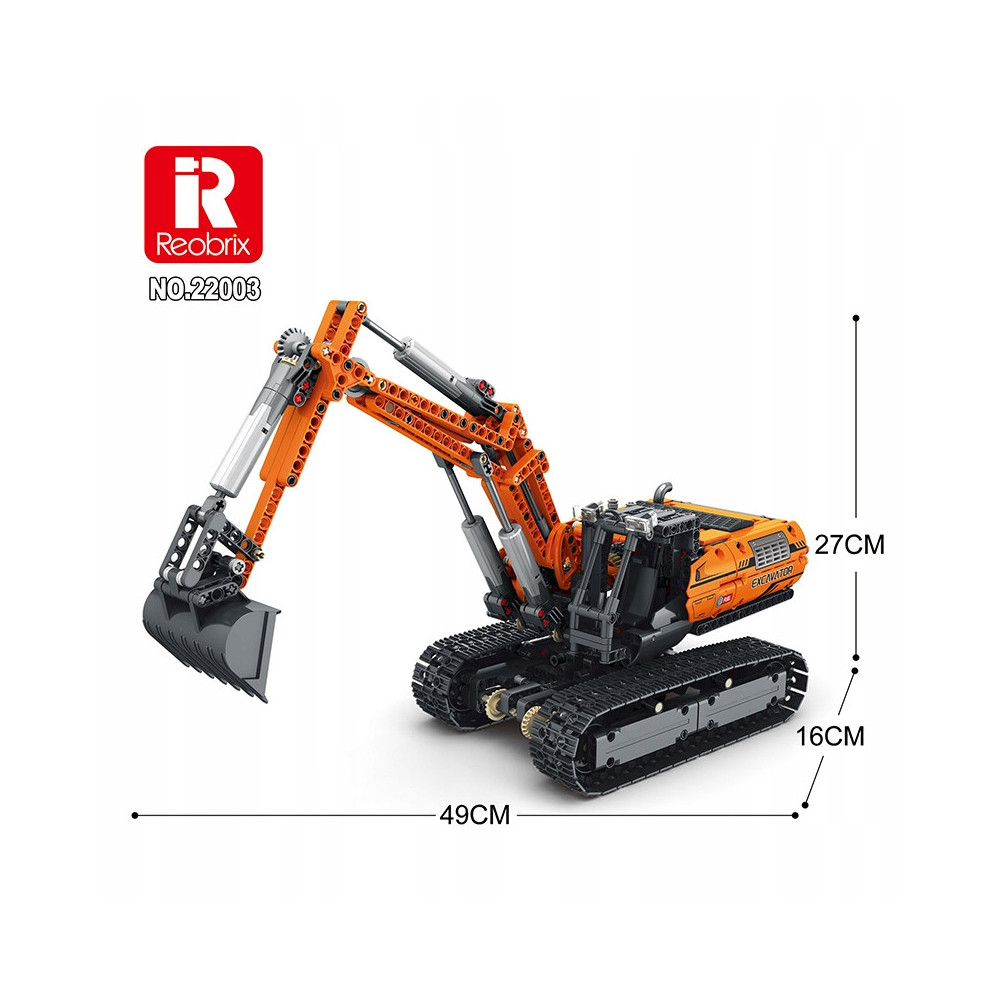 Klocki konstrukcyjne REOBRIX MECHANICAL KOPARKA STEROWANA APLIKACJĄ