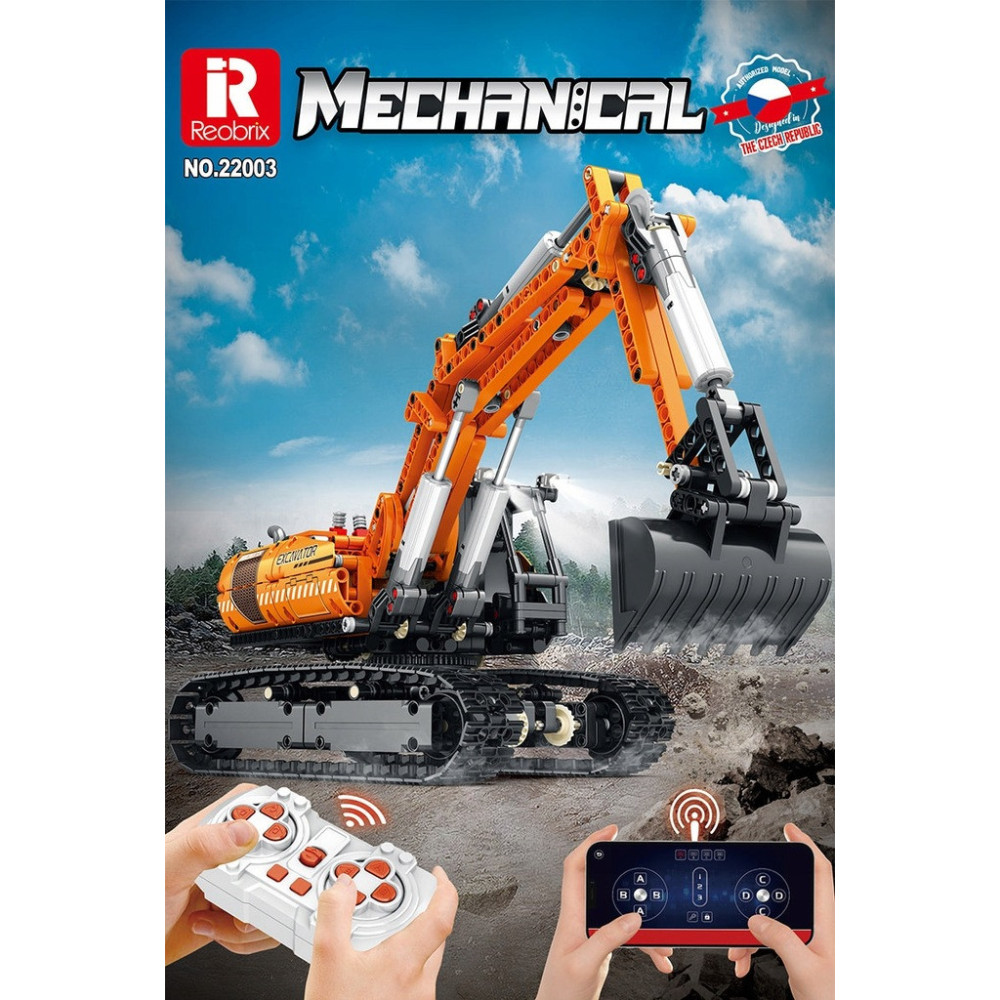 Klocki konstrukcyjne REOBRIX MECHANICAL KOPARKA STEROWANA APLIKACJĄ