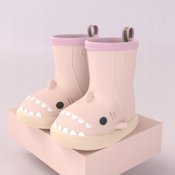 KALOSZE DZIECIĘCE REKINY SHARK GUMOWE BUTY wkładka 15cm RÓŻOWE 25-26