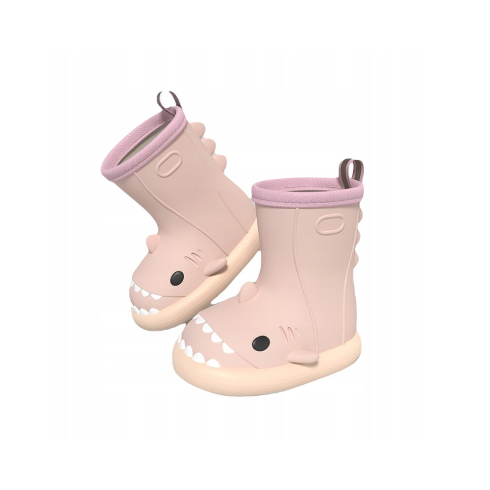 KALOSZE DZIECIĘCE REKINY SHARK GUMOWE BUTY wkładka 15cm RÓŻOWE 25-26