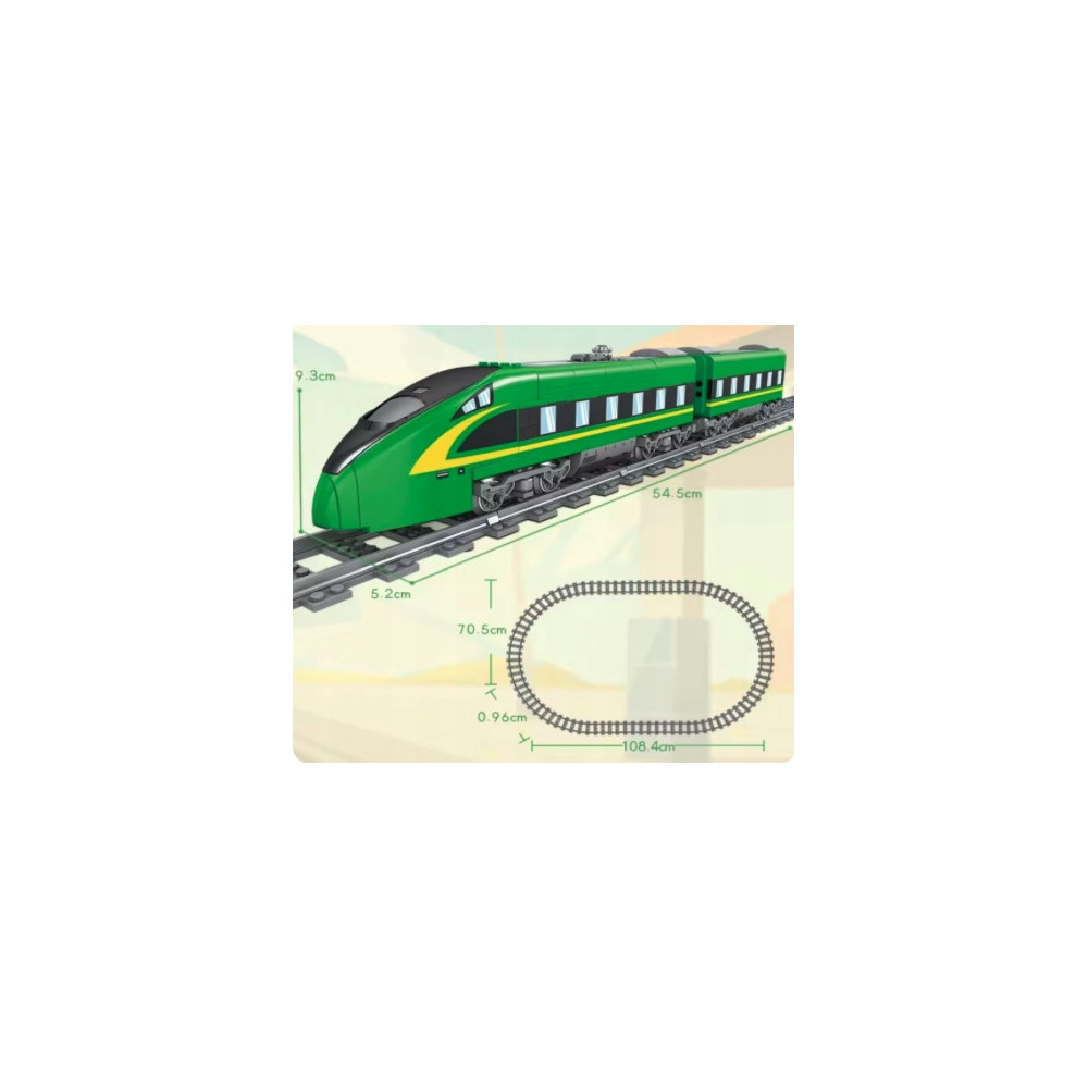 KLOCKI CITY POCIĄG PENDOLINO PASAŻERSKI ZIELONY TORY ZABAWKA
