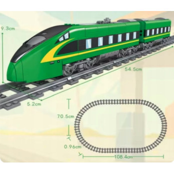 KLOCKI CITY POCIĄG PENDOLINO PASAŻERSKI ZIELONY TORY ZABAWKA