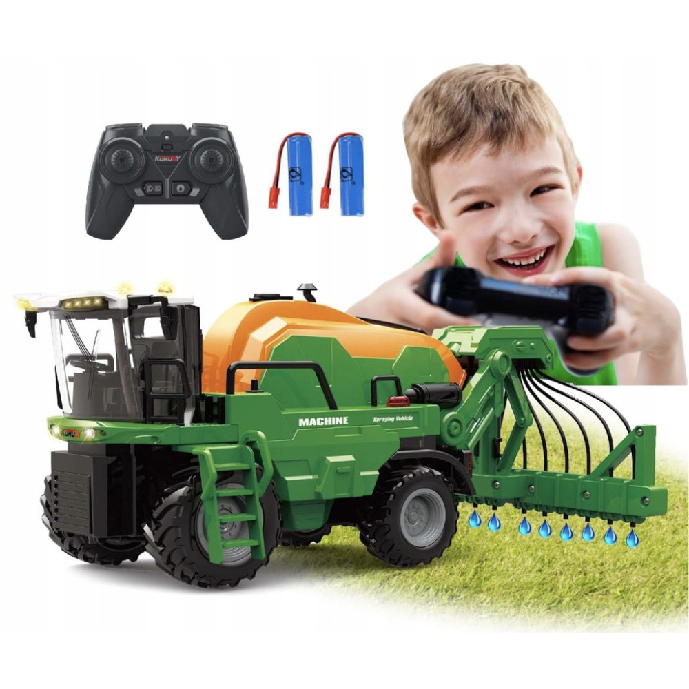 TRAKTOR CIĄGNIK ZDALNIE STEROWANY 1:24 RC ZE ZRASZACZEM POJAZDY ROLNICZE