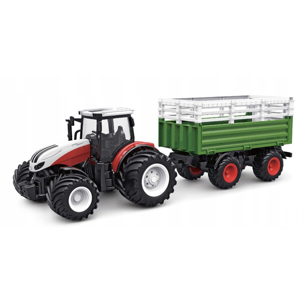 TRAKTOR ZDALNIE STEROWANY Z PRZYCZEPĄ POJAZD ROLNICZY 6644B ZABAWKA RC