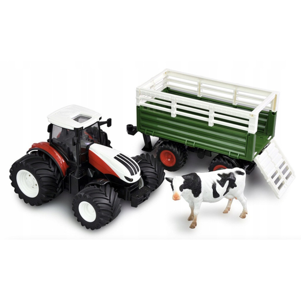 TRAKTOR ZDALNIE STEROWANY Z PRZYCZEPĄ POJAZD ROLNICZY 6644B ZABAWKA RC