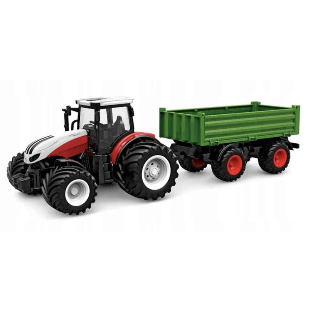 TRAKTOR ZDALNIE STEROWANY CIĄGNIK Z PRZYCZEPĄ RC 6645K GUMOWE KOŁA ŚWIATŁO