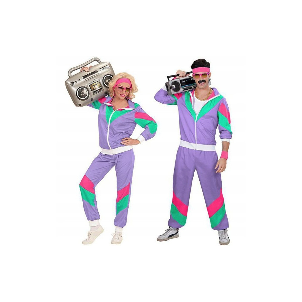STRÓJ DRES FIOLETOWY RETRO DRESY LATA 70 80 KOSTIUM DISCO PRZEBRANIE XXL