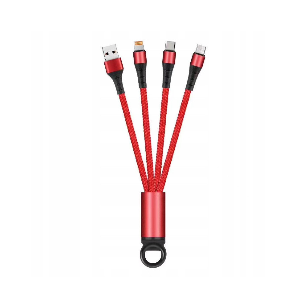 KABEL DO ŁADOWANIA 3w1 USB MICRO TYP-C Lightning BRELOK
