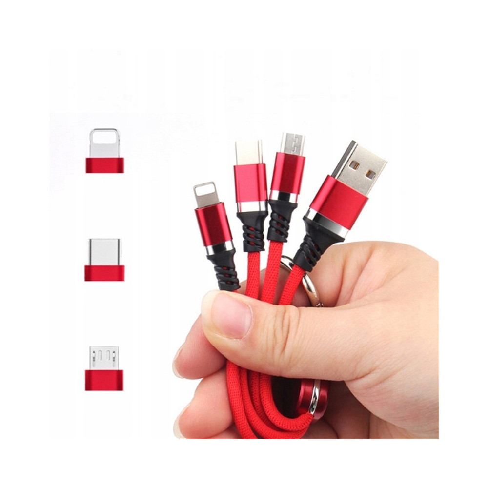 KABEL DO ŁADOWANIA 3w1 USB MICRO TYP-C Lightning BRELOK