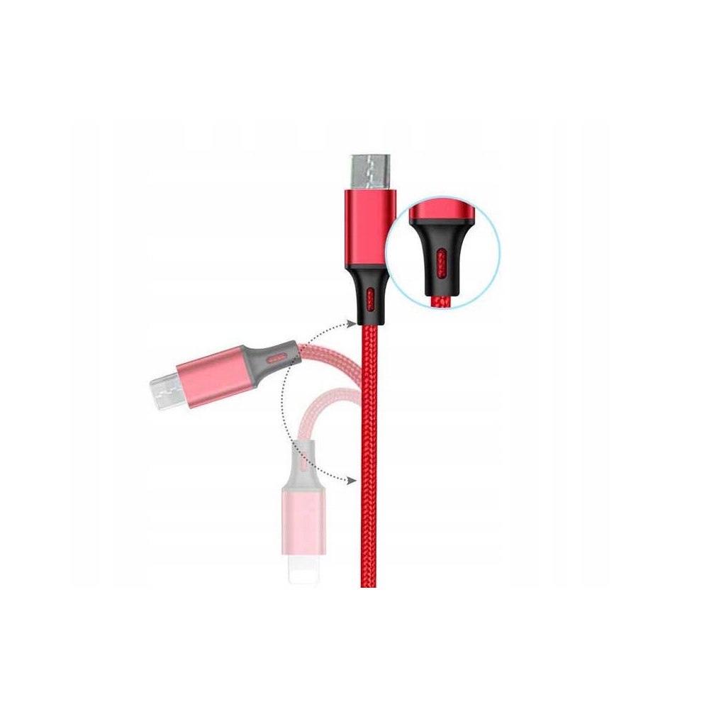KABEL DO ŁADOWANIA 3w1 USB MICRO TYP-C Lightning BRELOK