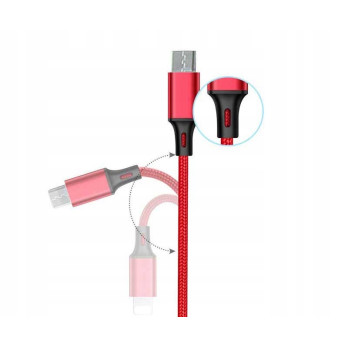 KABEL DO ŁADOWANIA 3w1 USB MICRO TYP-C Lightning BRELOK