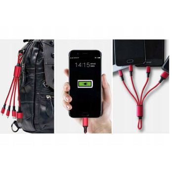 KABEL DO ŁADOWANIA 3w1 USB MICRO TYP-C Lightning BRELOK