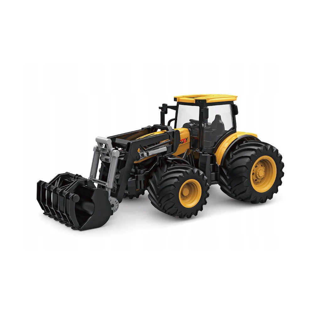 TRAKTOR Z ŁADOWARKĄ CZOŁOWĄ GUMOWE KOŁA ZABAWKA POJAZDY ROLNICZE
