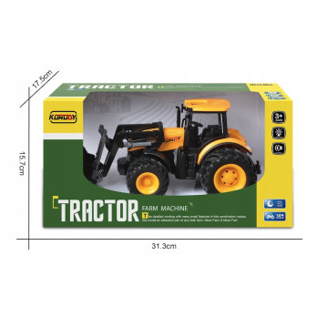 TRAKTOR Z ŁADOWARKĄ CZOŁOWĄ GUMOWE KOŁA ZABAWKA POJAZDY ROLNICZE