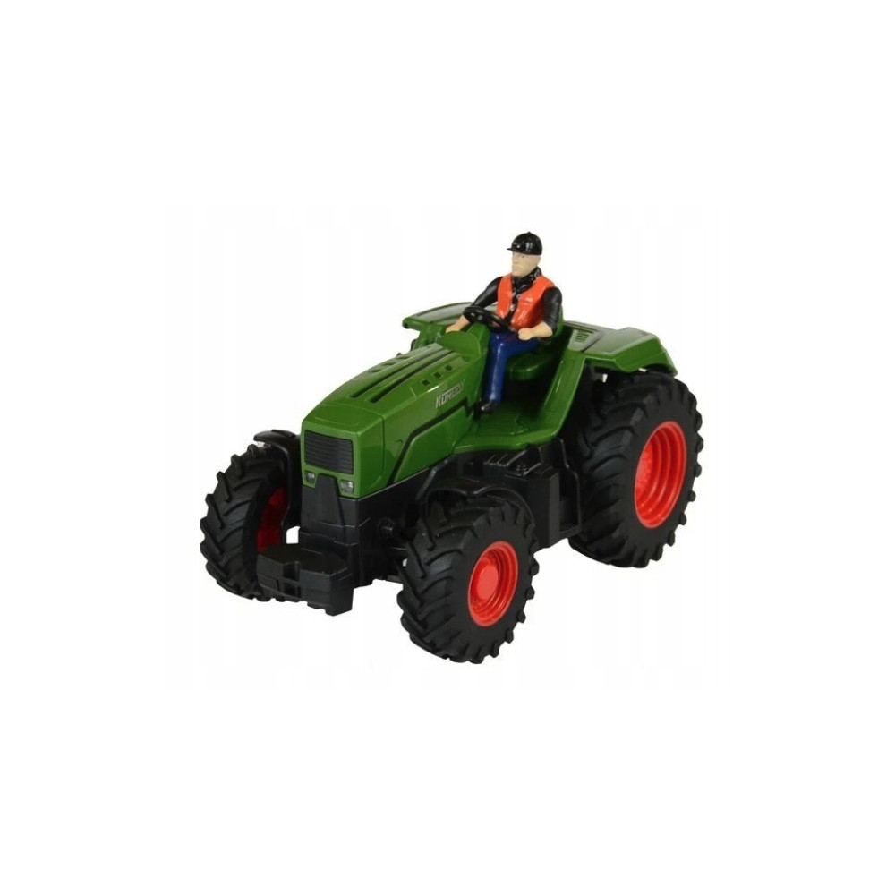 TRAKTOR ZDALNIE STEROWANY CIĄGNIK Z PRZYCZEPĄ FIGURKA GUMOWE KOŁA ZABAWKA