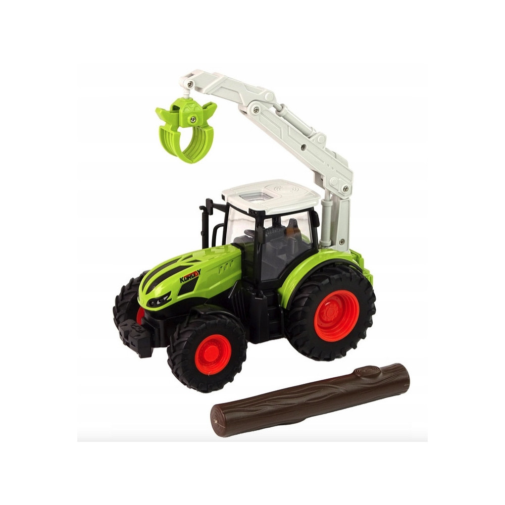TRAKTOR ZIELONY ZDALNIE STEROWANY CHWYTAK DREWNO GUMOWE KOŁA ZABAWKA RC