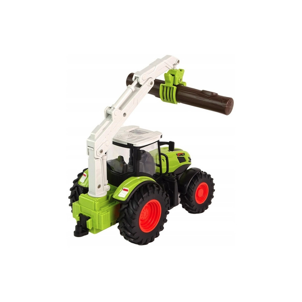 TRAKTOR ZIELONY ZDALNIE STEROWANY CHWYTAK DREWNO GUMOWE KOŁA ZABAWKA RC