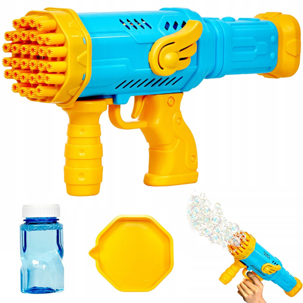 PISTOLET WYTWORNICA DO ROBIENIA BANIEK MYDLANYCH DLA DZIECI NIEBIESKI