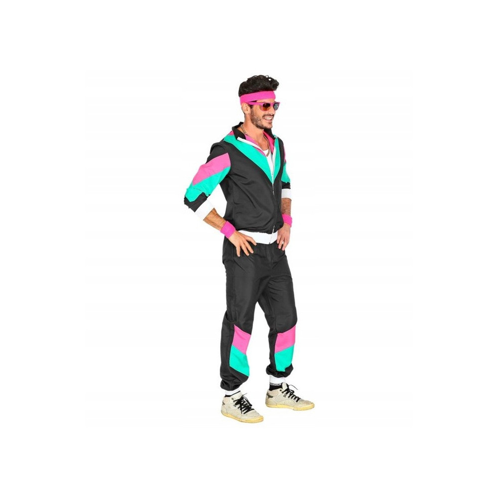 STRÓJ DRES CZARNY RETRO DRESY LATA 70 80 KOSTIUM DISCO PRZEBRANIE L
