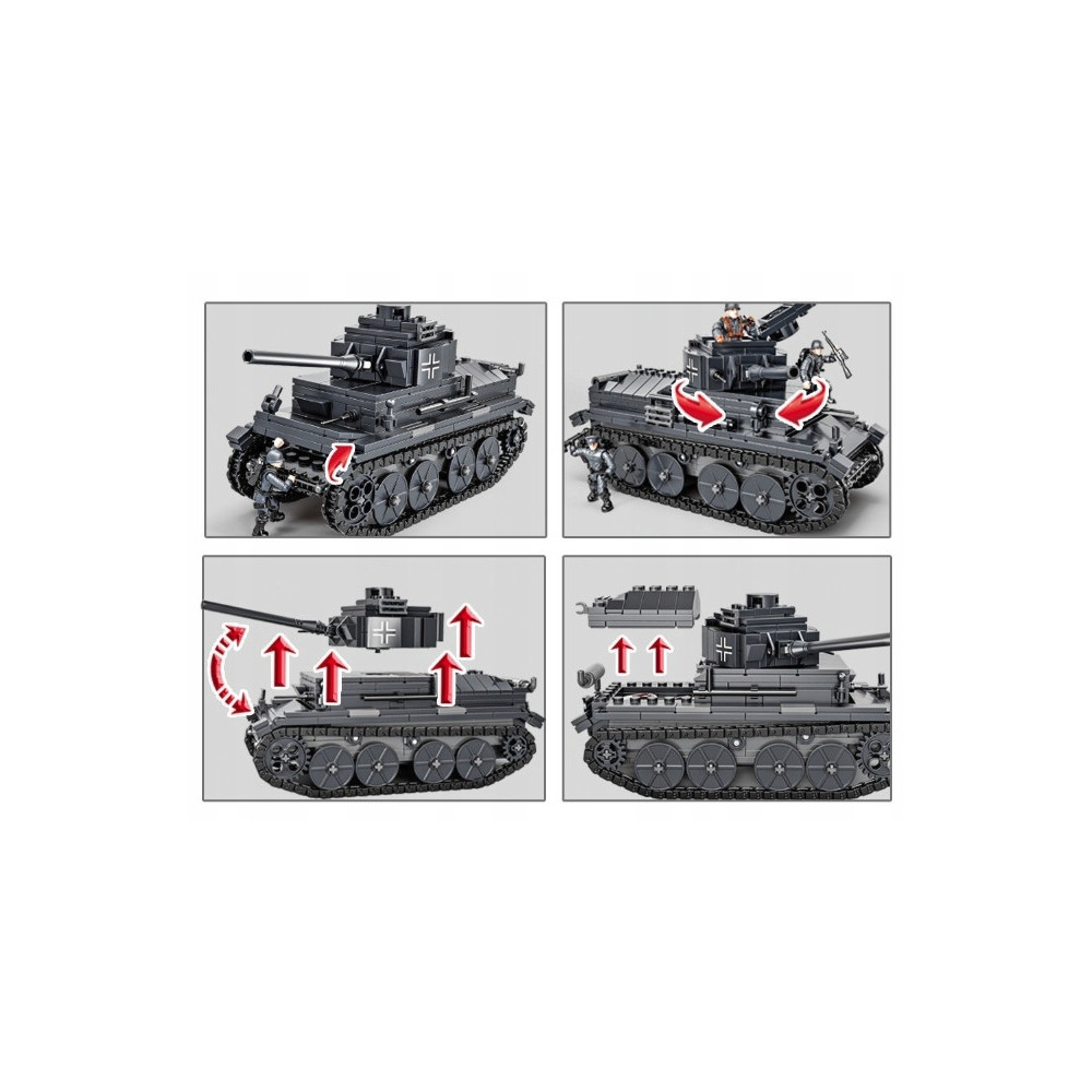 KLOCKI DUŻY CZOŁG PZKPFW 38 WOJSKO ARMATA DZIAŁO 814 KLOCKÓW