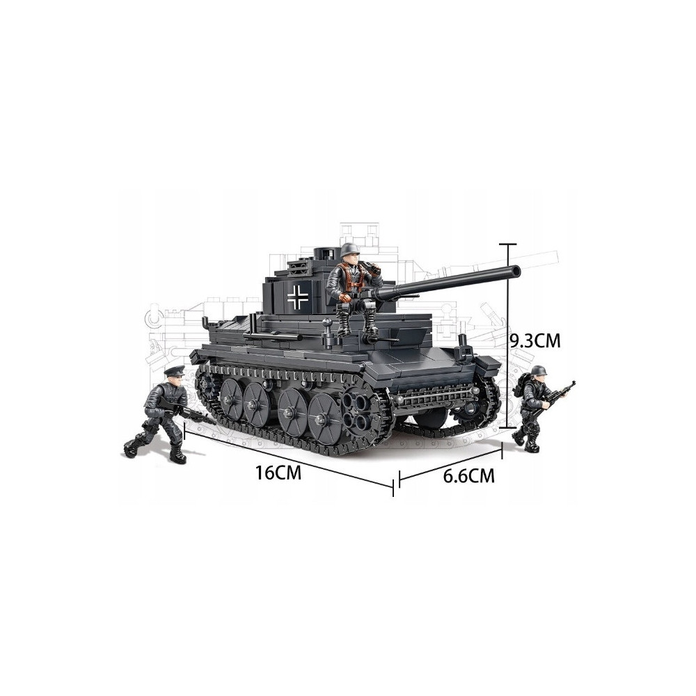 KLOCKI DUŻY CZOŁG PZKPFW 38 WOJSKO ARMATA DZIAŁO 814 KLOCKÓW