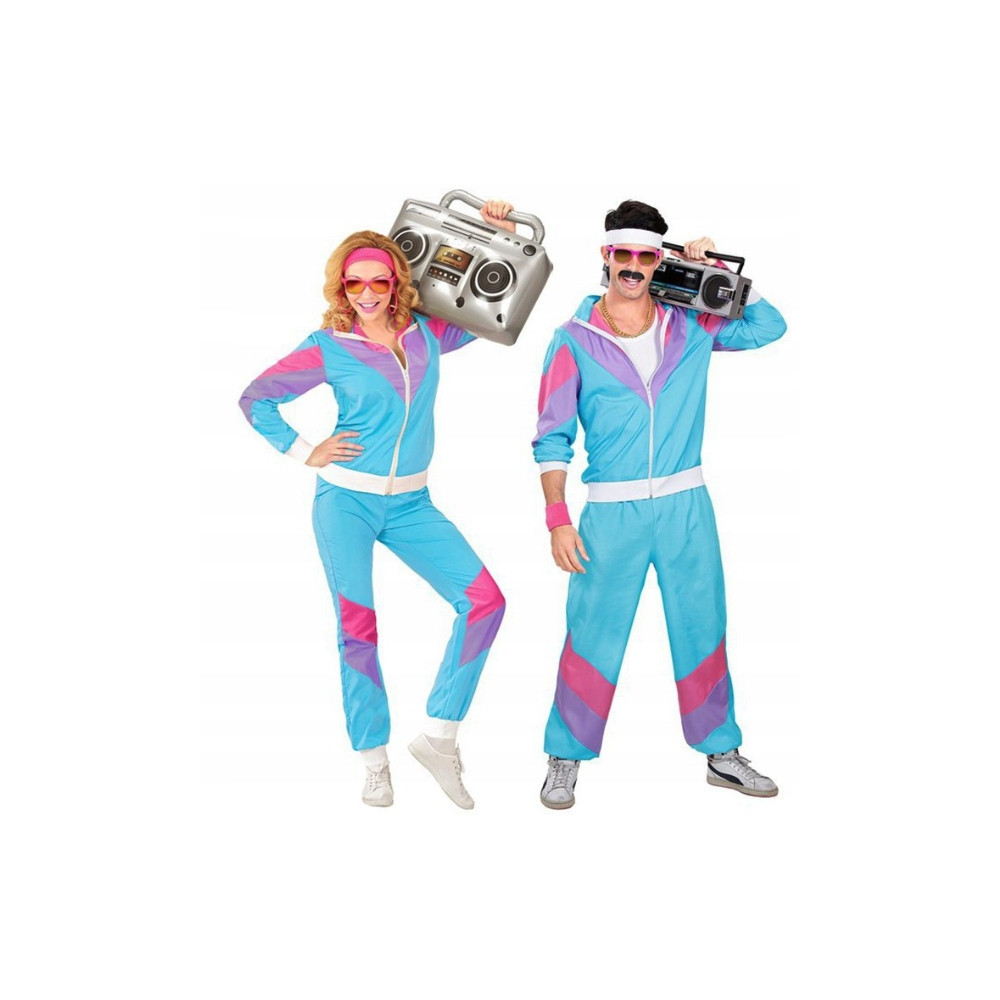 STRÓJ DRES NIEBIESKI RETRO DRESY LATA 70 80 KOSTIUM DISCO PRZEBRANIE XXL