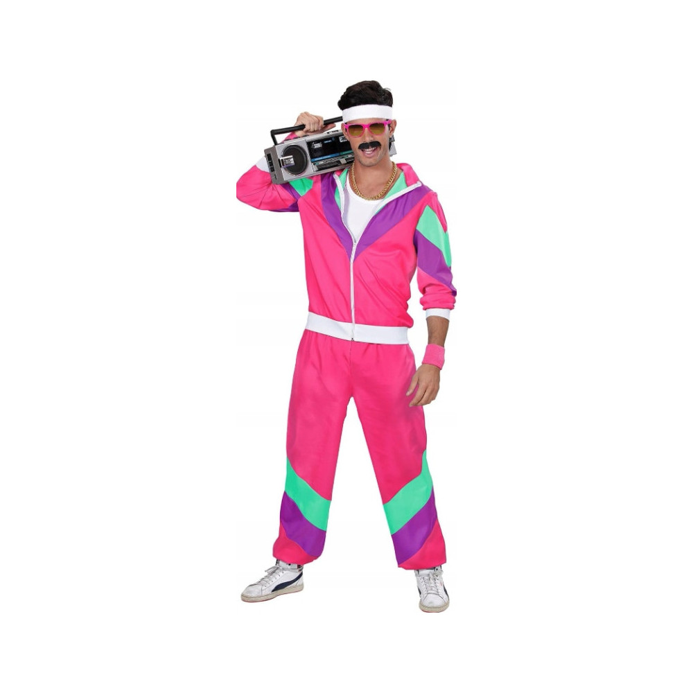 STRÓJ DRES RÓŻOWY RETRO DRESY LATA 70 80 KOSTIUM DISCO PRZEBRANIE XXL