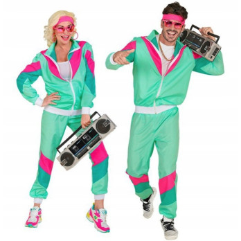 STRÓJ DRES MIĘTOWY ZIELONY DRESY LATA 80 90 KOSTIUM DISCO PRZEBRANIE XL