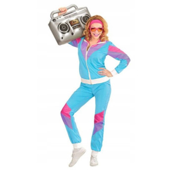 STRÓJ DRES NIEBIESKI RETRO DRESY LATA 70 80 KOSTIUM DISCO PRZEBRANIE L