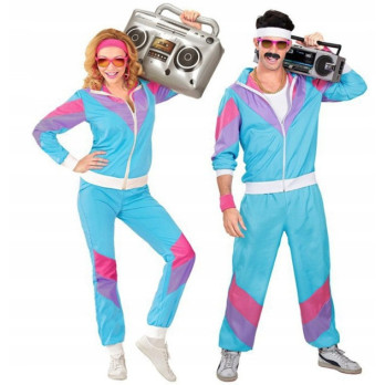 STRÓJ DRES NIEBIESKI RETRO DRESY LATA 70 80 KOSTIUM DISCO PRZEBRANIE S