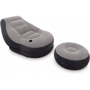 Materac jednoosobowy fotel z poduszką INTEX 68564 130 x 99 x 76 cm szary