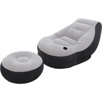 Materac jednoosobowy fotel z poduszką INTEX 68564 130 x 99 x 76 cm szary