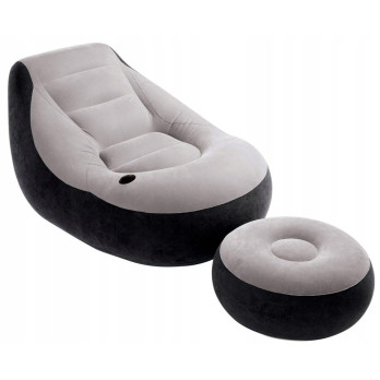 Materac jednoosobowy fotel z poduszką INTEX 68564 130 x 99 x 76 cm szary