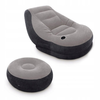Materac jednoosobowy fotel z poduszką INTEX 68564 130 x 99 x 76 cm szary