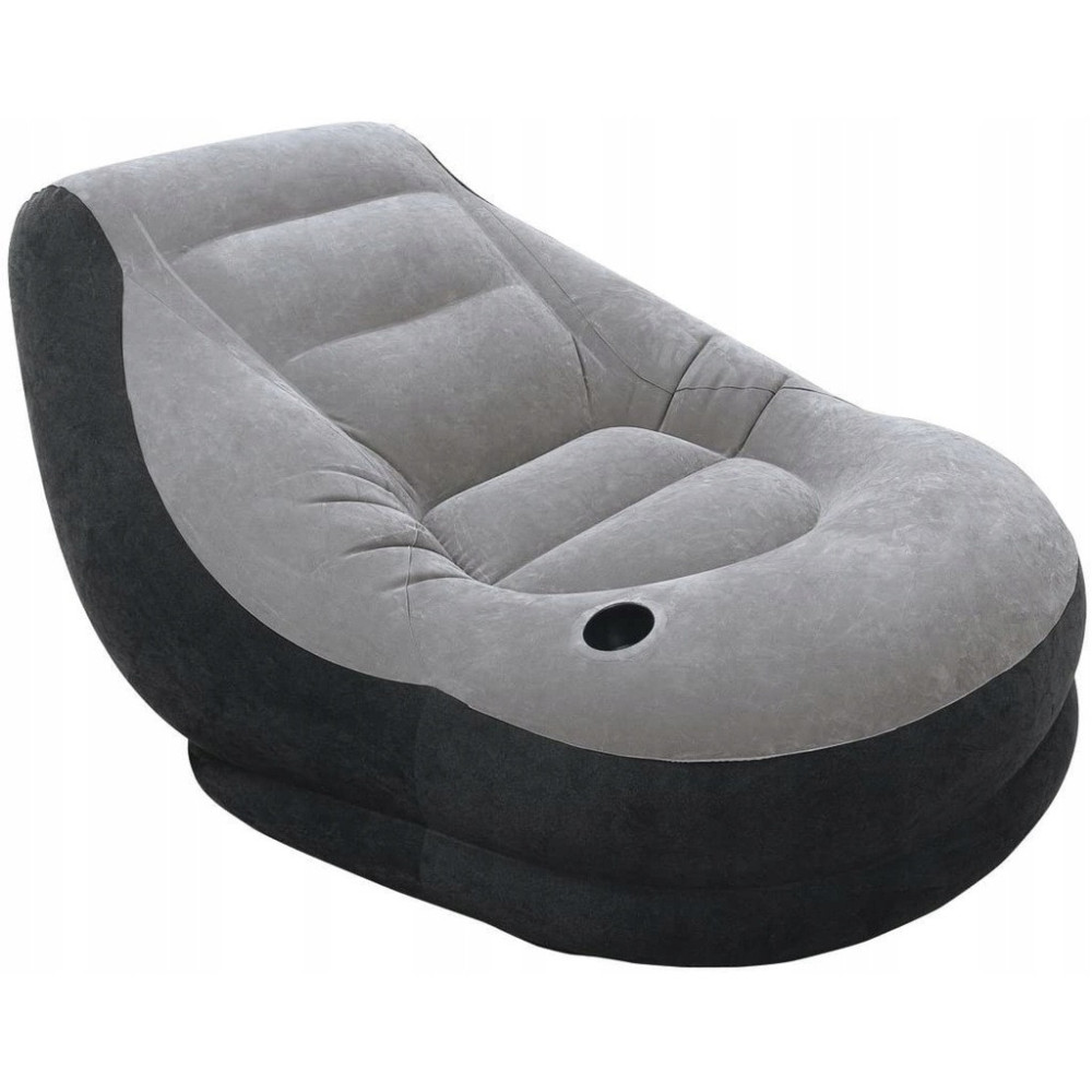 Materac jednoosobowy fotel z poduszką INTEX 68564 130 x 99 x 76 cm szary
