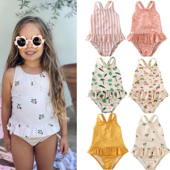 STRÓJ KĄPIELOWY DZIECIĘCY DZIEWCZĘCY MOTYW OWOCE OWOCKI 98/104 3-4LAT