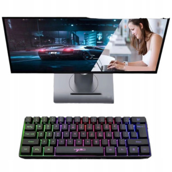 MINI KLAWIATURA PRZEWODOWA GAMINGOWA RGB PODŚWIETLENIE DO GIER