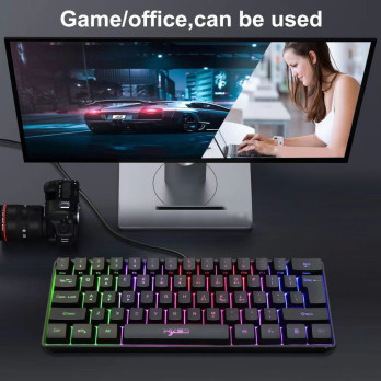MINI KLAWIATURA PRZEWODOWA GAMINGOWA RGB PODŚWIETLENIE DO GIER