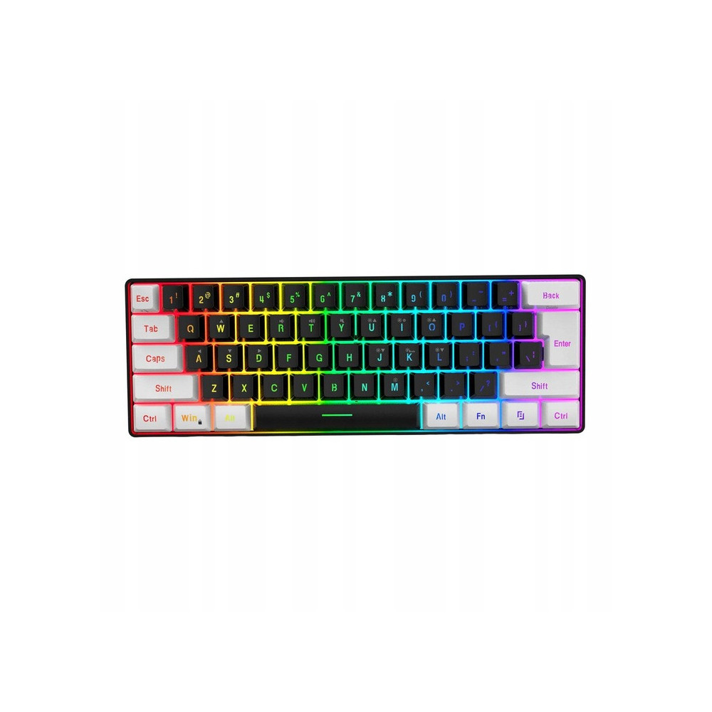 MINI KLAWIATURA PRZEWODOWA GAMINGOWA RGB PODŚWIETLENIE 61KLAWISZY